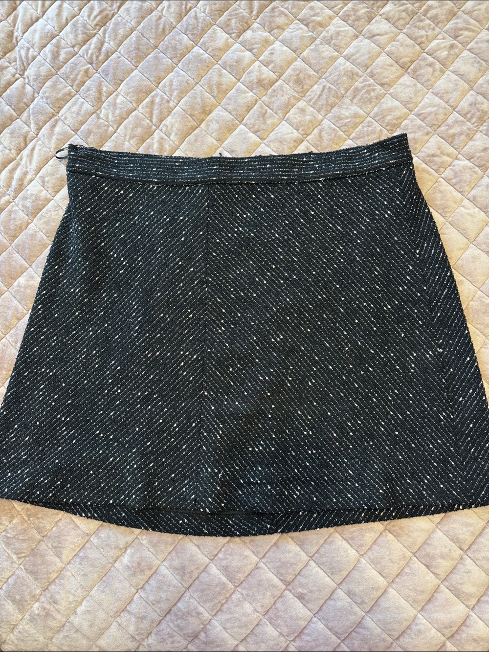 Classic Black Tweed A-Line Women's Skirt